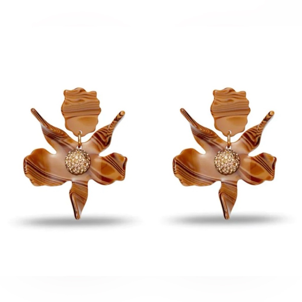 Lele Sadoughi Small Crystal Lily Earrings